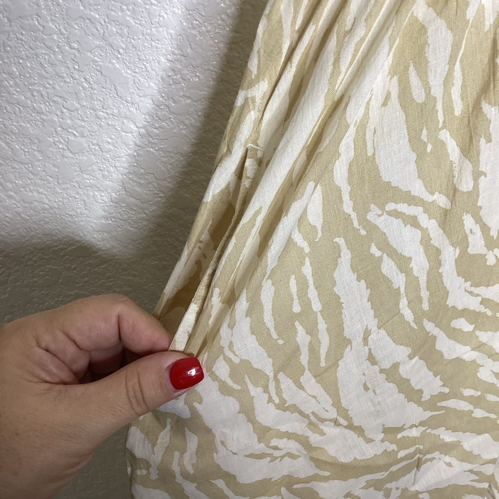 GAP SIZE XS DRESS EMPIRE WAIST MIDI BROWN ZEBRA ANIMAL PRINT GUC - Picture 10 of 16